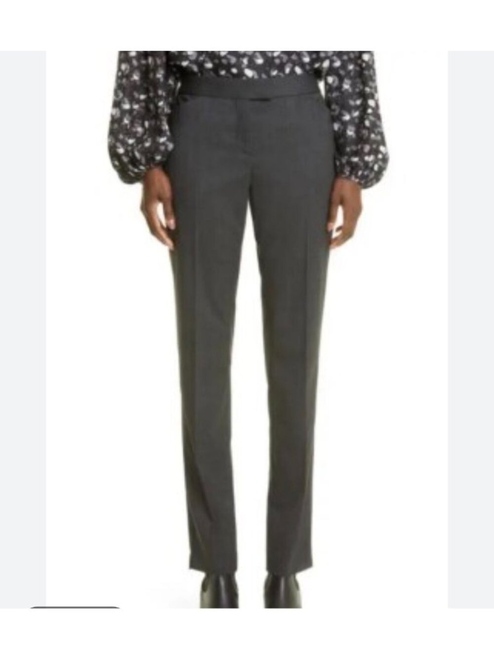 Lafayette 148 New York Irving Gray Wool Blend Dress Pants Women's Size 8 H86 - Picture 2 of 15
